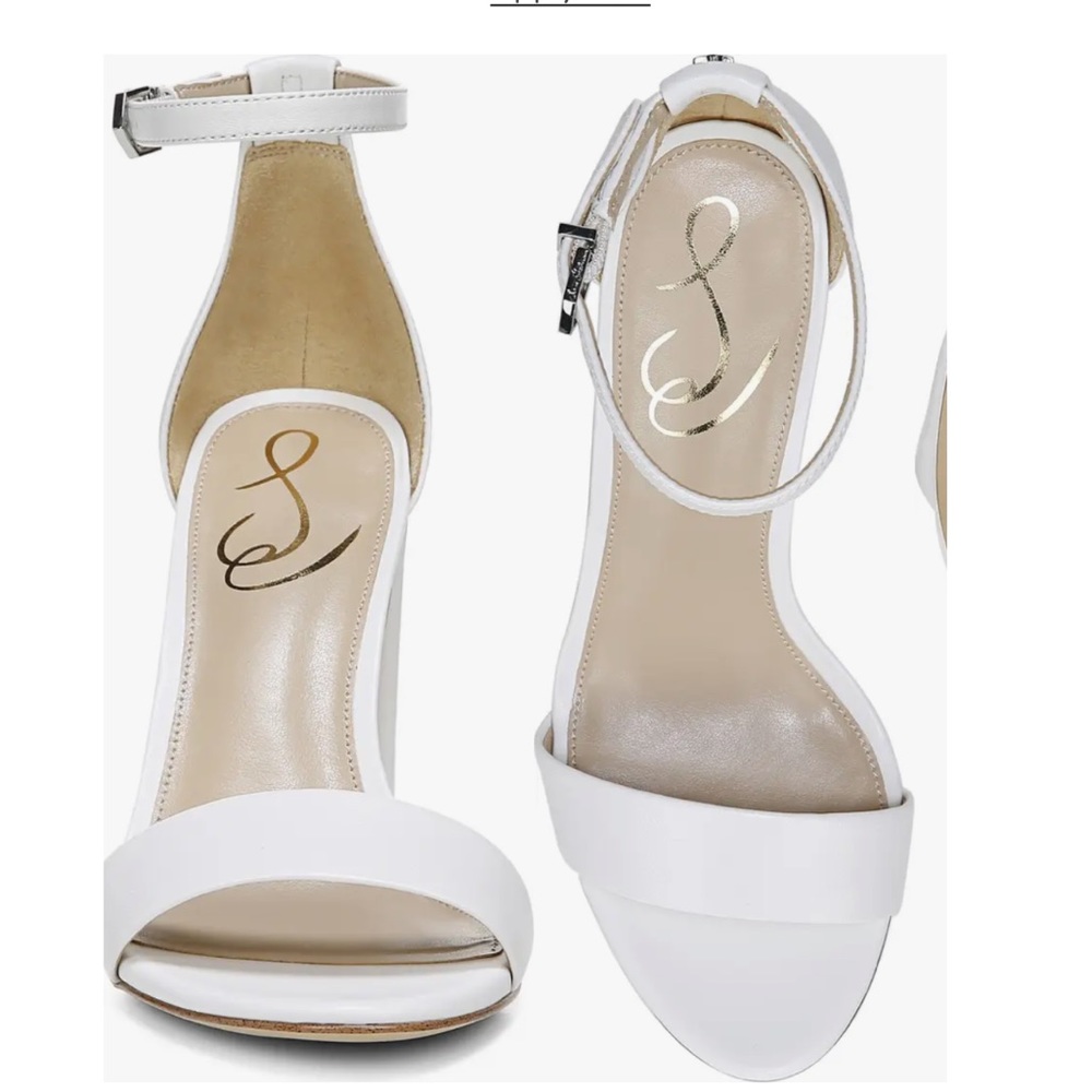 Sam Edelman Yaro White Leather Heels